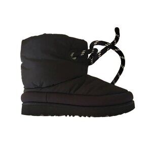 NEW UGG LITTLE KID CLASSIC MAXI SHORT BLACK NYLON PUFF WINTER BOOTS SZ 13 US